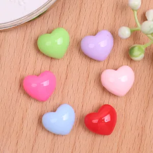 Candy Colored Chubby Heart Resin Cabochons DIY Handmade Hair Clip Phone Case Shoe Decor Accessories Craft Supplies