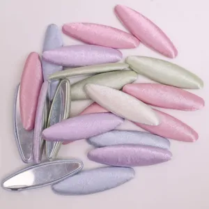Handcrafted fabric pleated hair clips, pastel color snap hair accessories for daily styling.