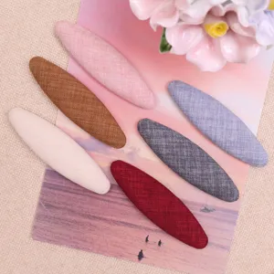 Korean Fresh Fabric Oval Plaid Hairpin DIY Handmade Hair Clip Cute Hair Accessories For Women And Girls Styling