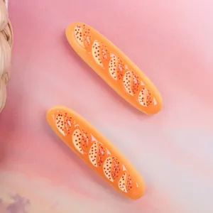 Resin simulation baguette bread pieces, miniature food charms for DIY crafts and phone case decor