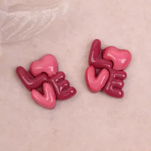 Glossy sweet Love resin charms DIY handmade phone case hair clip shoe accessories patches