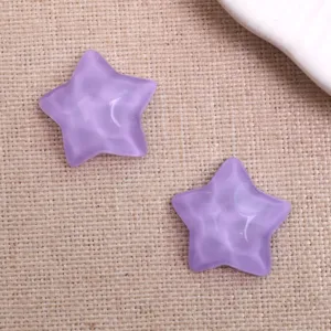 Patch en résine étoile transparente violette avec vagues pour accessoires faits main DIY.