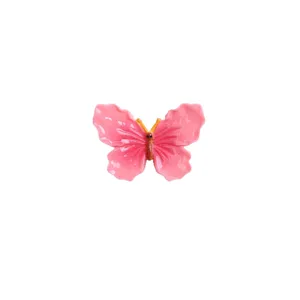 Pink resin butterfly charm DIY hair clip phone case accessory cute floral petal design 1pcs