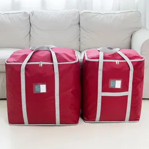 Grand sac de rangement pour couette en tissu oxford, organisateur de vêtements anti-poussière.