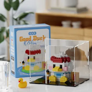 Ensemble de blocs de construction de canard mignon avec vitrine jouet pour enfants.