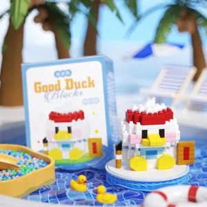 Joli jouet de bloc de construction de canard de dessin anime cadeau de bricolage