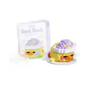 Joli jouet de blocs de construction de canard poupée éducative bricolage ornement de bureau cadeau
