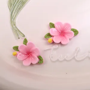 DIY fleurs roses breloques résine pince à cheveux faite main accessoires coque téléphone