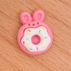 Resin cartoon bunny donut cabochon for DIY hair clips, phone cases, and handmade accessories.