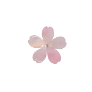 Fiore di ciliegio rosa glitterato acetato cinque petali accessorio artigianale DIY