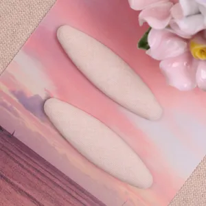 DIY fabric oval hairpin base patches, beige handmade hair accessories material, cute decor.