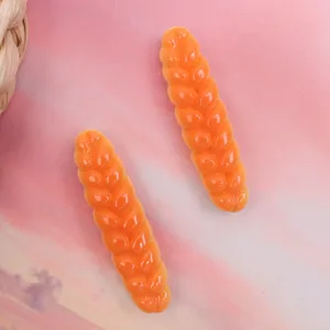 Resin simulated baguette bread charms for DIY hair clips, phone cases, and shoe accessories.
