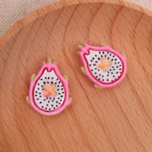 Jolis breloques en résine de fruit du dragon pour coque de téléphone et accessoires de cheveux.
