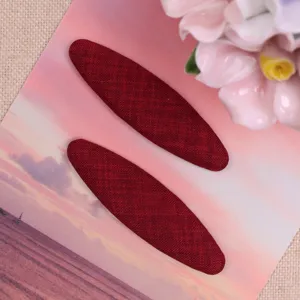 Red fabric oval hair clips DIY handmade accessories phone case shoe flower patch craft decor
