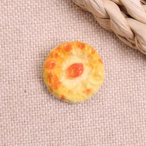 Resin simulated bread micro charm detail view, perfect for handmade DIY crafts and cute accessories.