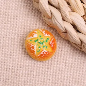 Miniature resin bread cabochon charm for DIY crafts, phone case decor, and hair accessories.