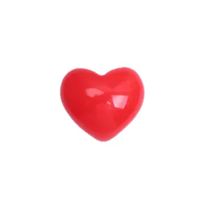 Glossy red heart resin charm for DIY phone case, hair clip, and handmade craft accessories.