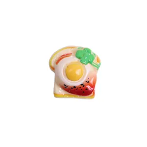 Resin toast cabochon fried egg clover DIY handmade hair clip phone case shoe charm accessories