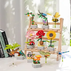 DIY Compatible Botanical Insects Building Blocks Plant Flower Toy Creative Desktop Ornament Educational Gift