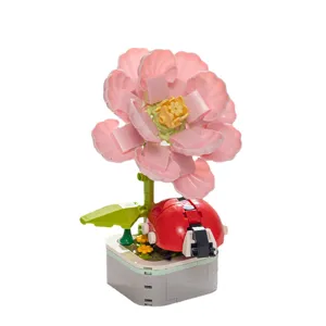 Compatible DIY insect flower building blocks desktop puzzle toy gift for kids adults