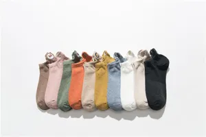 Women's cute embroidered cotton boat socks, thin spring short socks with sweet cartoon style, multi-color set.