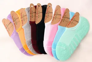 Chaussettes invisibles homme semelle éponge coton respirant multicolores détails lot pack.