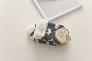 Women winter heart plush sleep socks warm coral fleece cozy home floor socks cozy gift.
