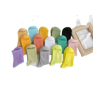Colorful cotton mid-calf socks for women, candy color sports skater socks, multi-color set.
