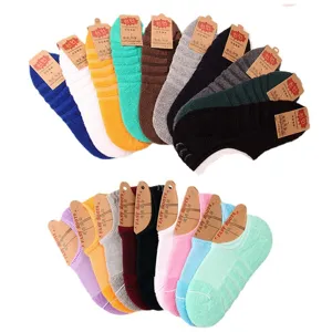 Chaussettes invisibles coupe basse homme femme fond eponge colorées sport chaussettes