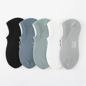 Chaussettes Invisibles Décontractées pour Hommes Coton Fin Respirant Socks Bas Imprimé Lettres Printemps Été Quotidien