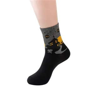 Women Halloween mid tube socks novelty funny cotton socks casual festive socks daily wear