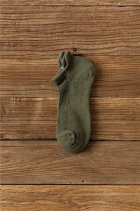Thickened loop cushion men's sports ankle socks detailed view, breathable outdoor hiking socks