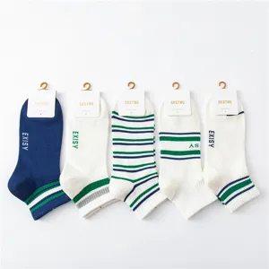 Herren Kurzsocken Fruehling Sommer casual atmungsaktive Baumwoll Sportsocken Stickerei