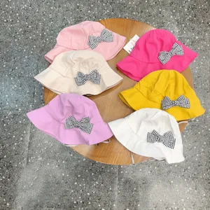 Children bucket hat cute bowknot basin hat spring summer sun protection cute hat variant