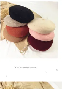 Donna inverno berretto lana vintage cappello pittore ottagonale elegante tinta unita caldo