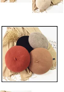 Elegante berretto in lana da donna autunno inverno vintage cappello da pittore francese caldo
