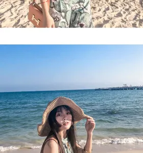 Damen Sommer Strohhut Strand hohl ausgehöhlt große Krempe Sonnenhut Mode Freizeit Urlaub kauf