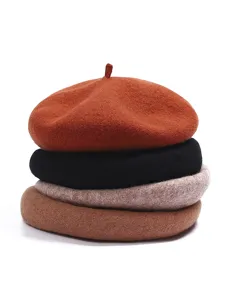 Donna inverno berretto in misto lana cappello classico vintage caldo chic stile casual