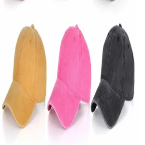 Washed cotton baseball cap solid color casual sun hat detail view showing multi-colors.