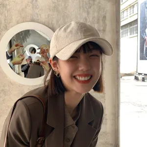 Corduroy Baseball Cap Women Men Adjustable Casual Duckbill Hat Autumn Winter Retro Solid Color Classic Dad Hat