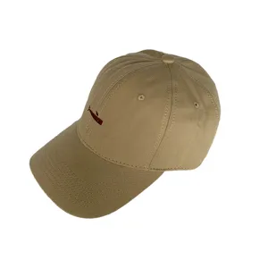 Khaki cotton baseball cap with cute whale embroidery, classic casual sun hat for men and women.