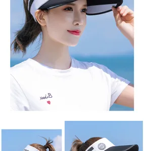 Visière de soleil d'été pour femmes, protection UV extérieure large bord casquette.