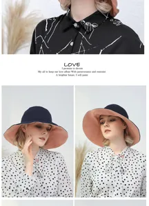 Reversible bucket hat for women summer wide brim sun protection hat casual fashion hat