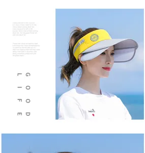 Vue détaillée du chapeau d'été de protection solaire vide avec large bord et anti-UV.