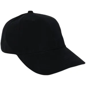 Classico berretto da baseball nero da donna e uomo, cappellino tinta unita regolabile stile.