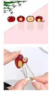 Fermagli per carta in acrilico a forma di mela, simpatici segnapagina e clip per ufficio e scuola.