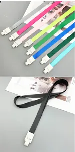 15mm tour de cou détail, lanières en tissu coloré avec fermoir en plastique pour badge.