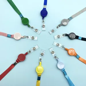 Colorful retractable badge reel with lanyard for ID card work card office school supplies
