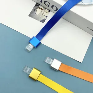 Cordón de Poliéster de Negocios al por Mayor para Porta Tarjeta de Identidad Correa de Cuello para Empleado Conectores de Aleación