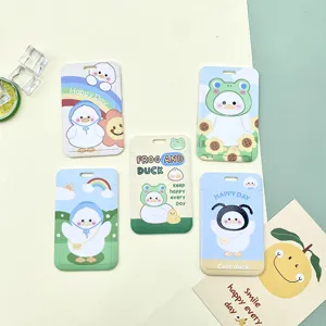 Cute cartoon little white duck card holder student access card protective cover main display